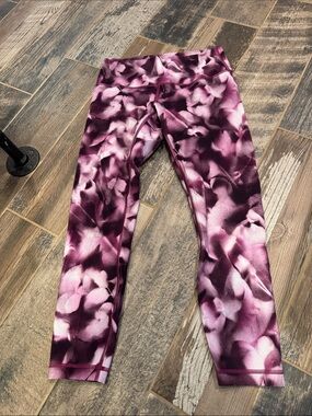 lululemon athletica Pink and Purple Floral Print Capri Leggings